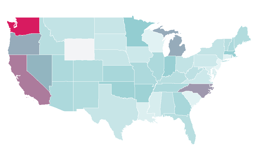 Affinity by region — Inductive charging, United States