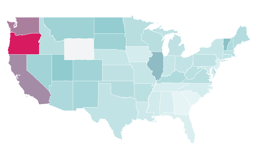 Affinity by region — Industrial music, United States