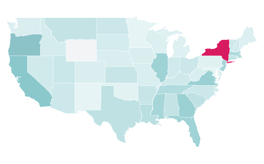 Affinity by region — Influencer marketing, United States