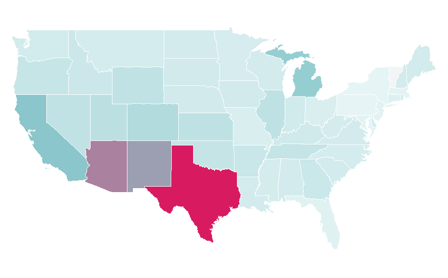 Affinity by region — infonavit, United States