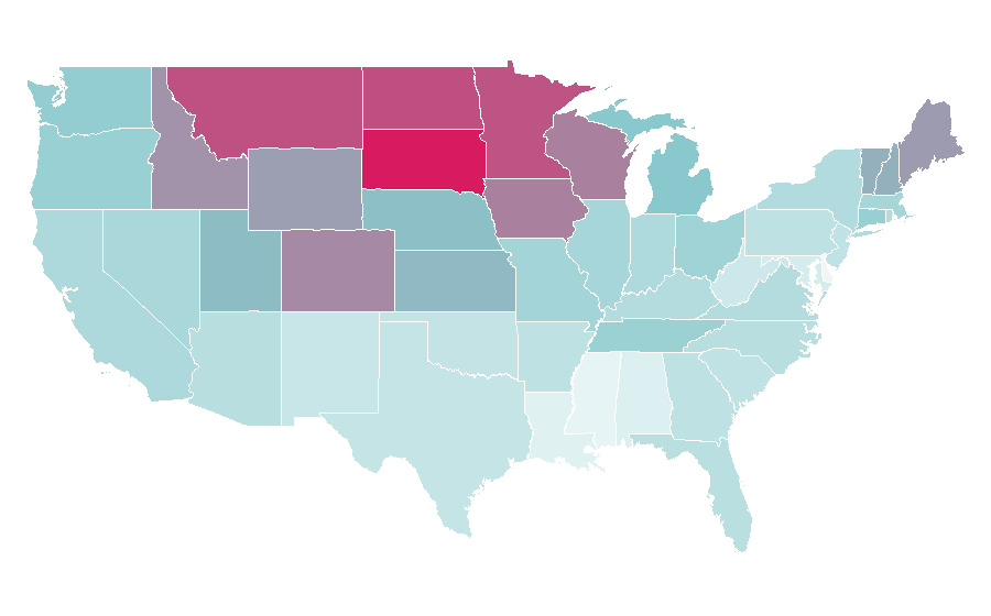 Affinity by region — Infrared sauna, United States