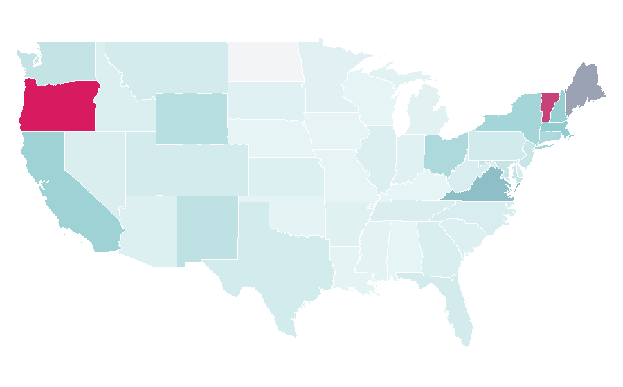 Affinité par région — Inn, États-Unis