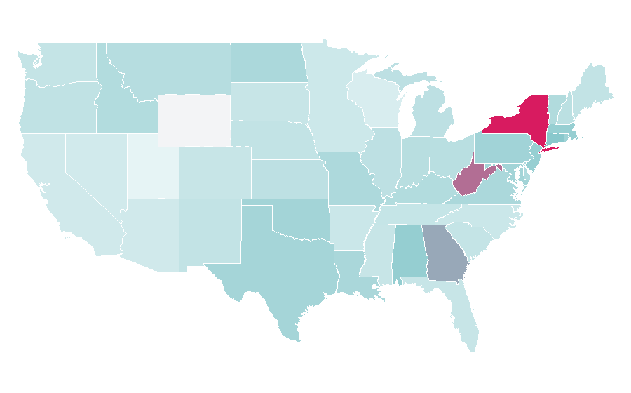 Affinity by region — Innocence Project, United States