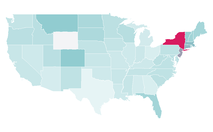Affinity by region — Institute for Integrative Nutrition, United States