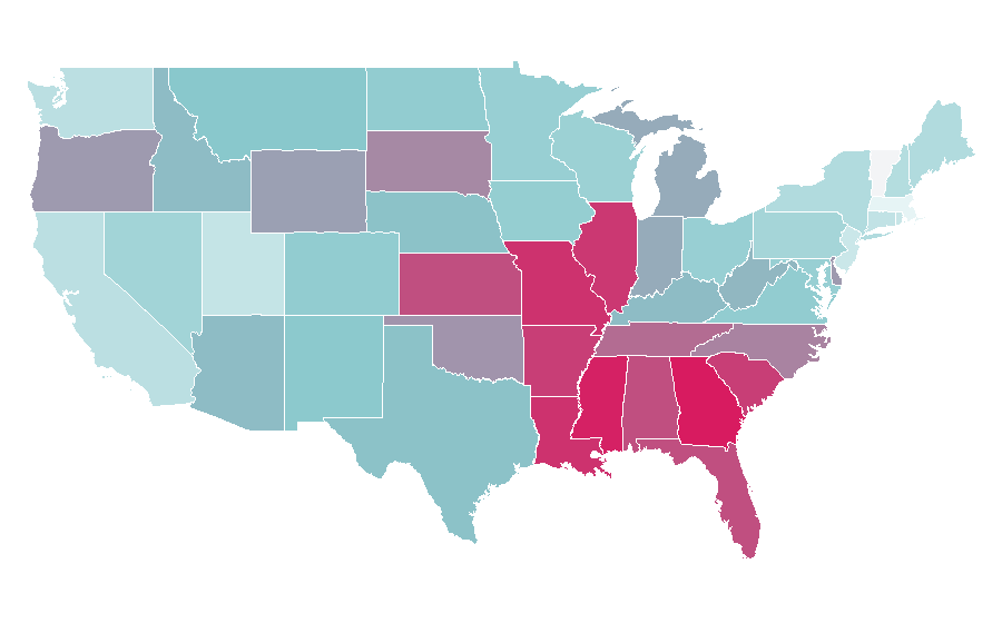Affinität nach Region — Insurance policy, USA