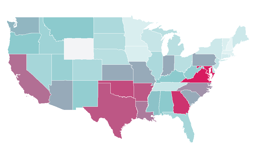 Affinité par région — Intelligence, États-Unis