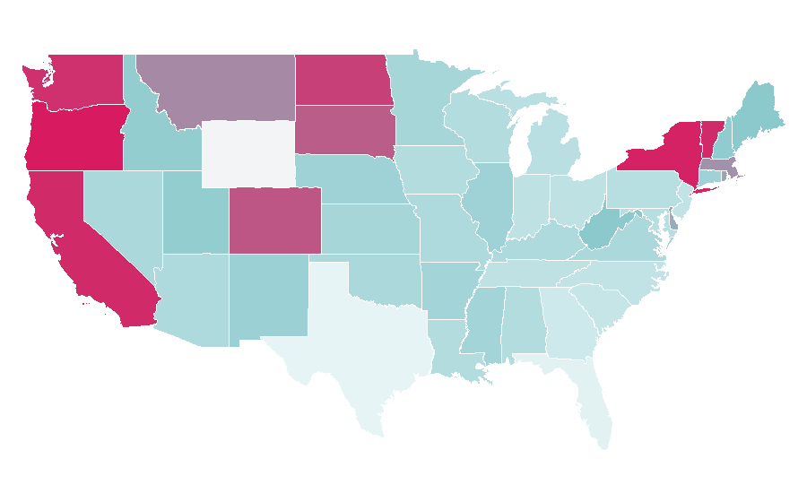 Affinity by region — Intelligent dance music, United States