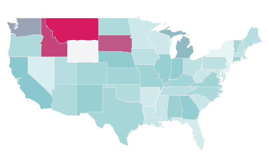 Afinidad por región — Internal combustion engine, Estados Unidos