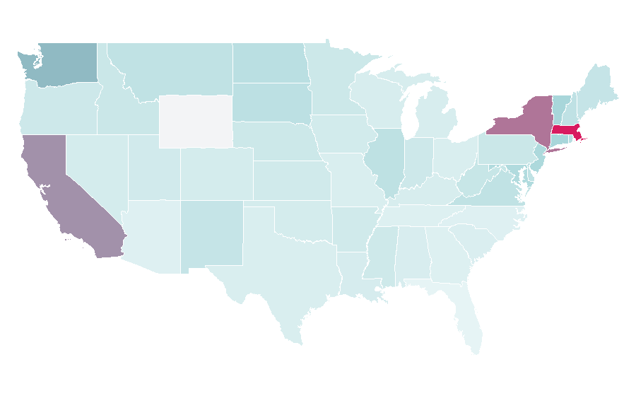 Affinity by region — International Chopin Piano Competition, United States