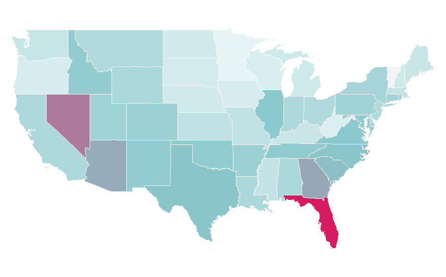 Affinity by region — International Sports Sciences Association, United States