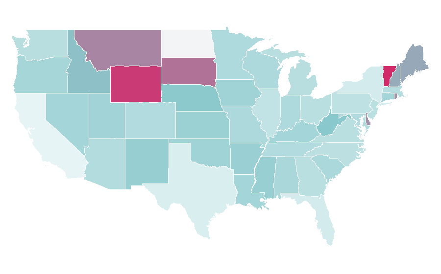 Affinity by region — International volunteering, United States