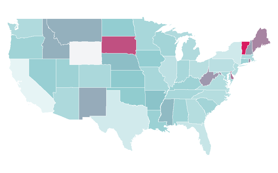 Affinity by region — Internet activism, United States