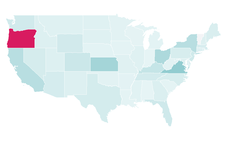 Affinity by region — Internet café, United States