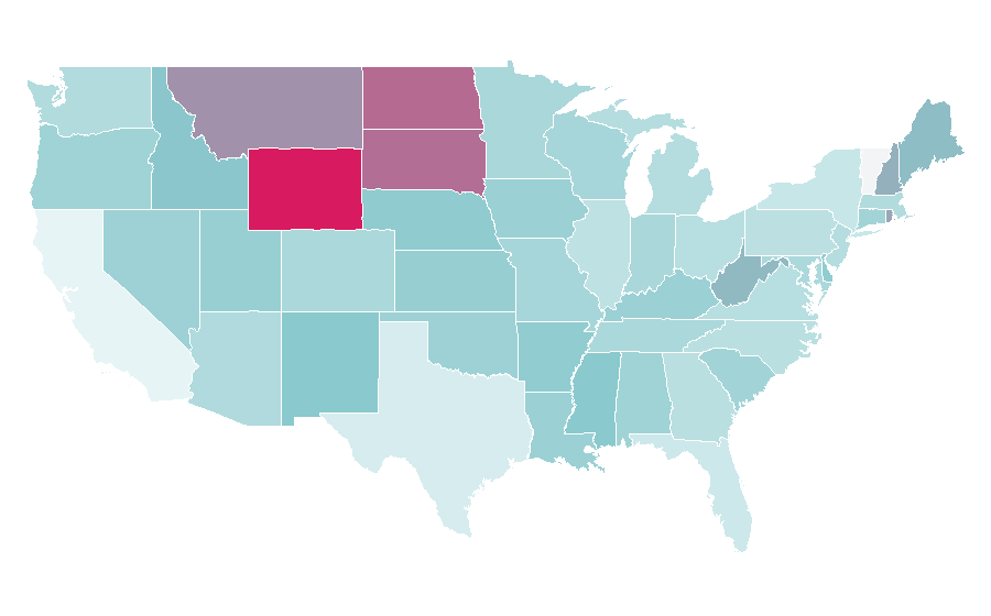 Affinity by region — Internet hosting service, United States