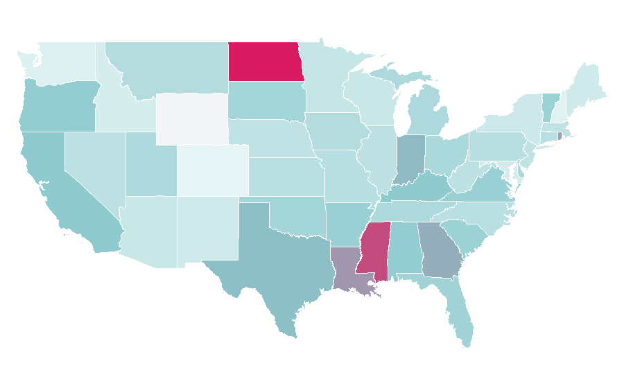 Affinity by region — Intervertebral disc, United States