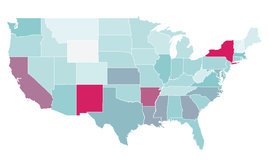 Affinity by region — Interview (magazine), United States