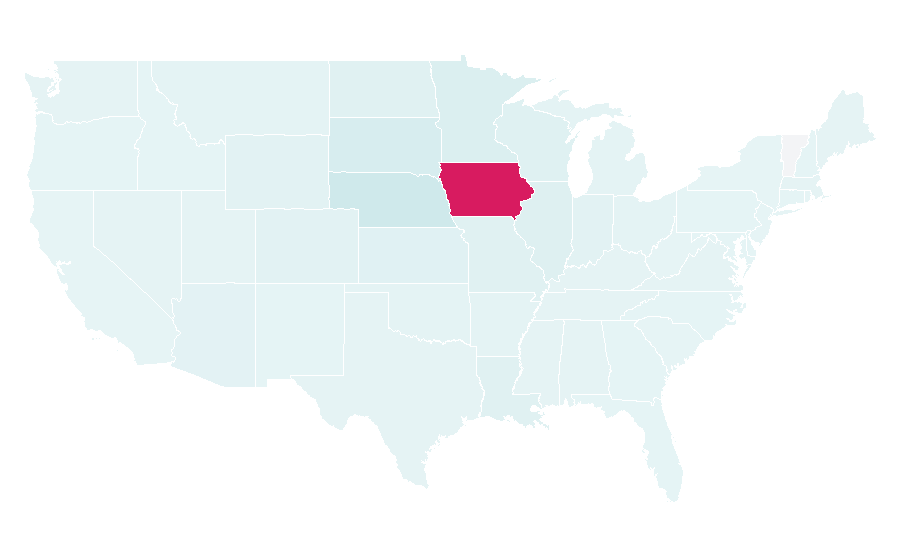 Afinidad por región — Iowa, Estados Unidos