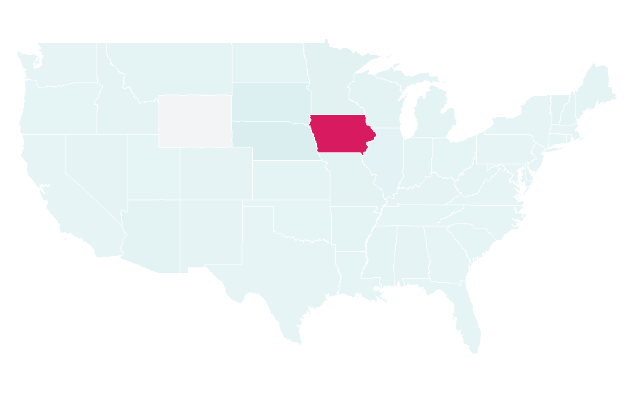 Affinity by region — Iowa Hawkeyes men's basketball, United States