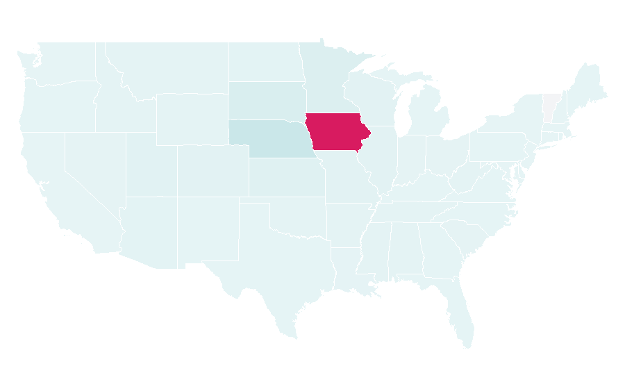 Affinity by region — Iowa State Cyclones football, United States