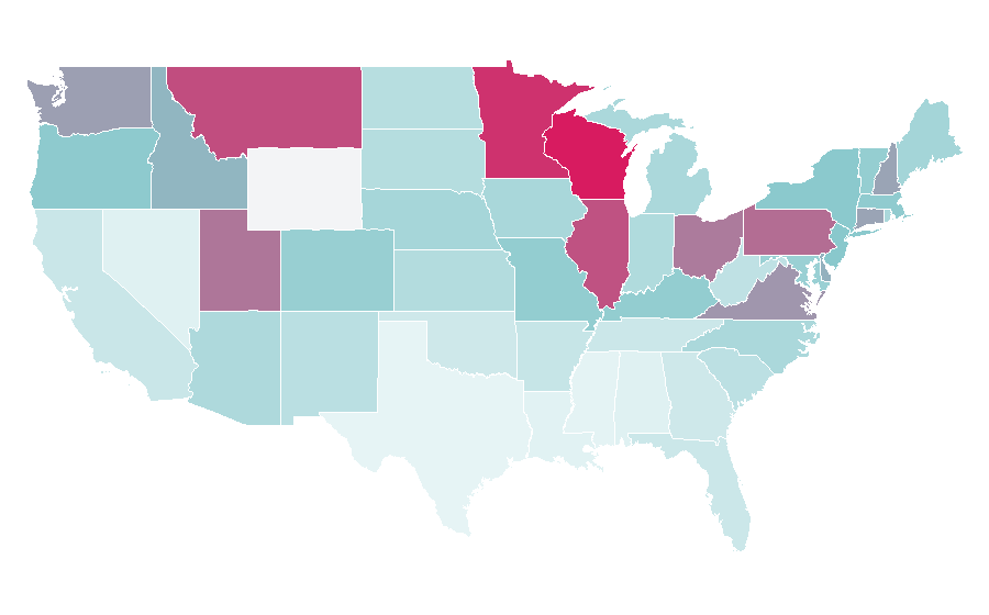 Affinity by region — Irish dance, United States