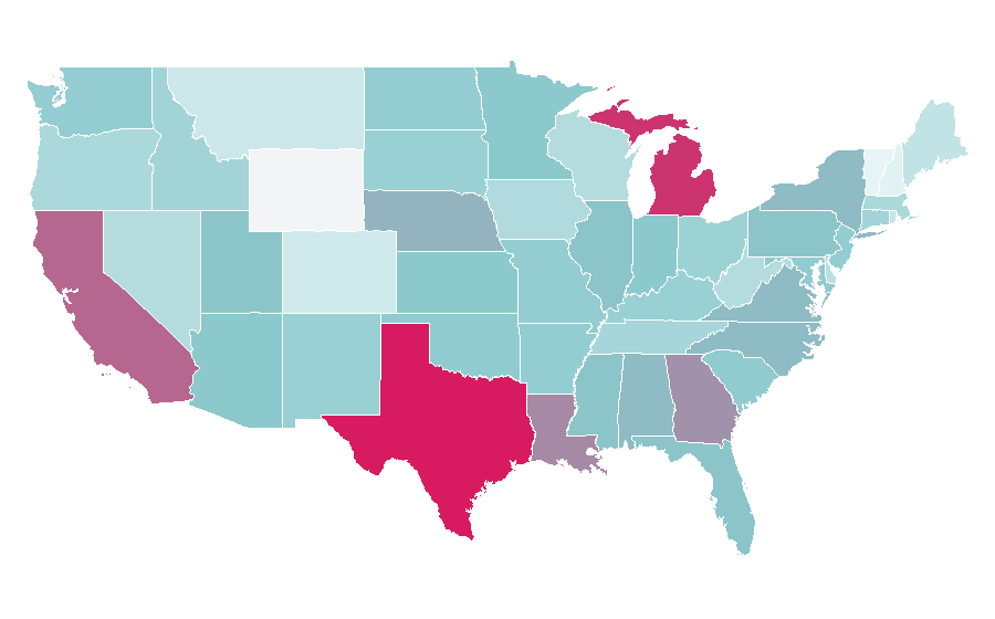 Afinidad por región — Iron, Estados Unidos