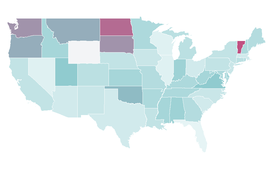 Affinity by region — Irreligion, United States