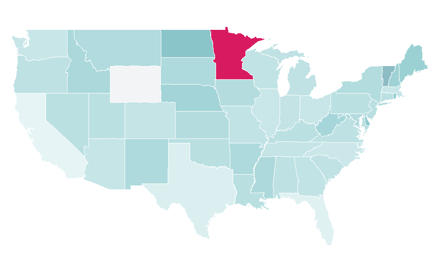 Affinity by region — Islamic studies, United States