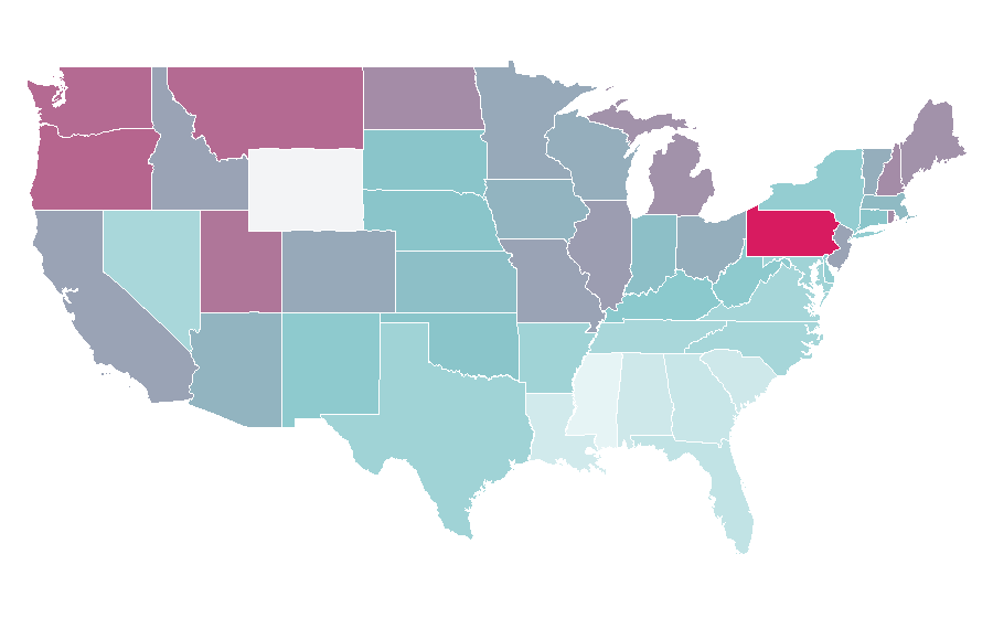 Affinity by region — It's Always Sunny in Philadelphia, United States