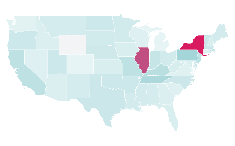 Affinity by region — J-14 (magazine), United States