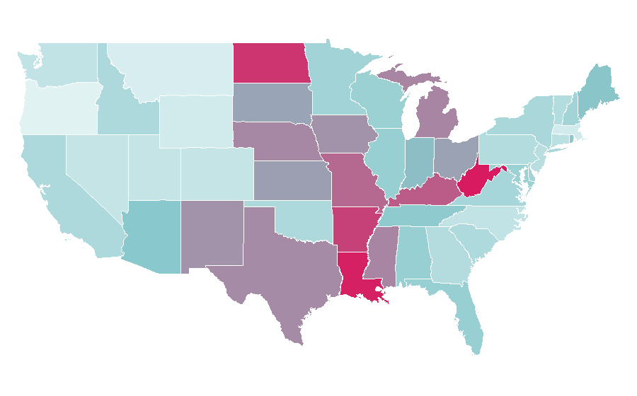 Affinität nach Region — J. C. Penney, USA