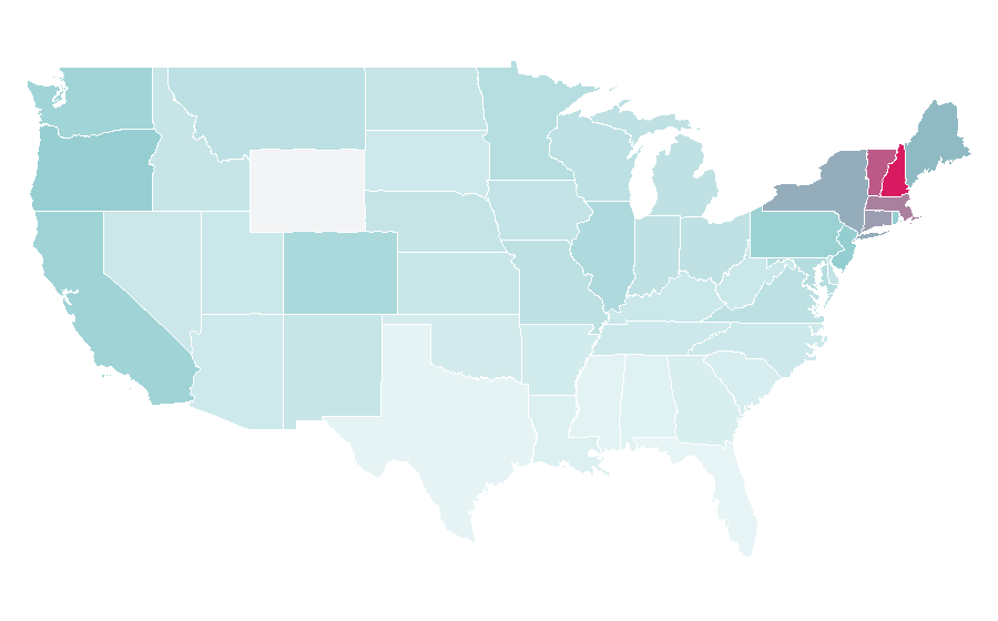 Affinity by region — J. D. Salinger, United States