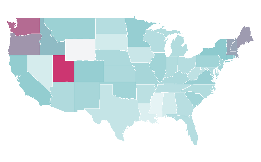 Affinity by region — J. K. Rowling, United States
