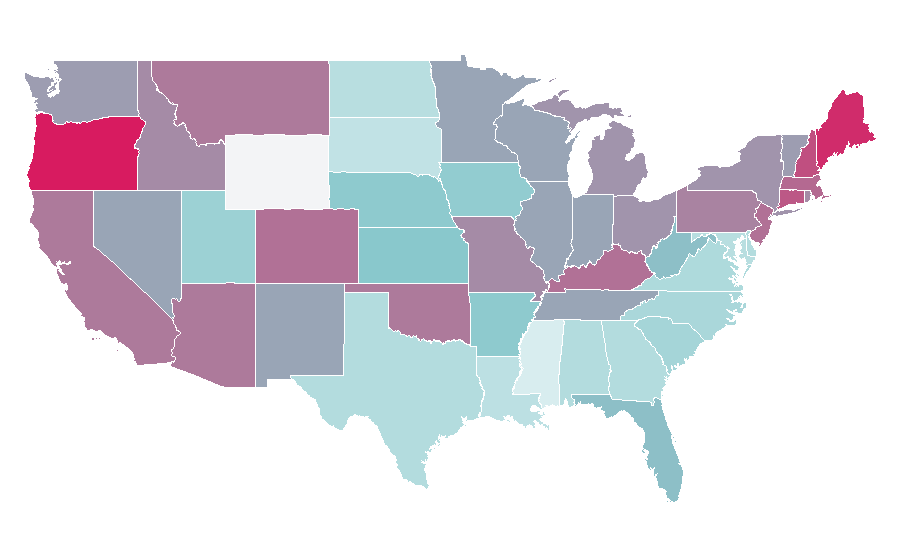 Affinity by region — Jack Nicholson, United States