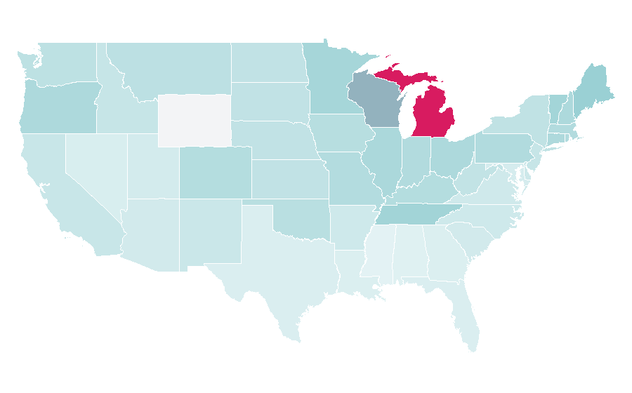 Affinity by region — Jack White, United States