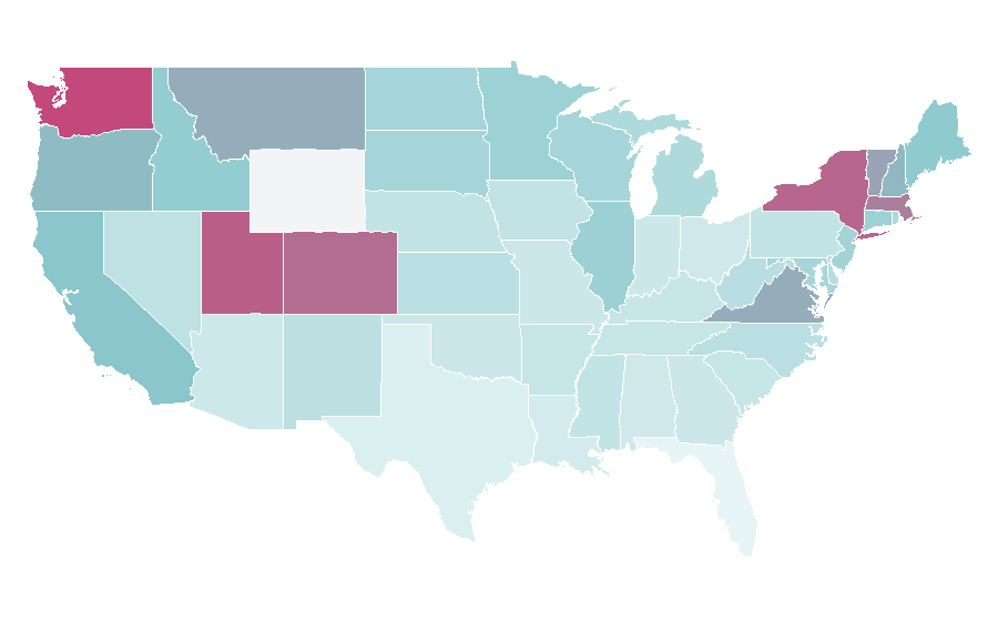 Affinity by region — Jack Wolfskin, United States