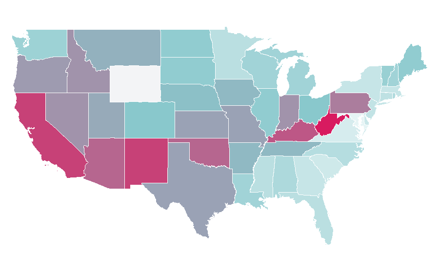 Affinity by region — Jackass, United States