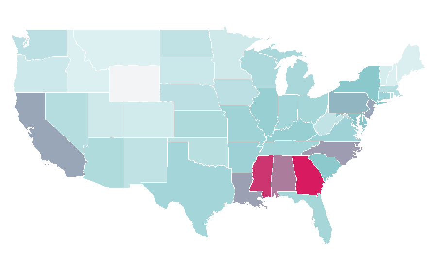 Affinity by region — Jackie Robinson, United States