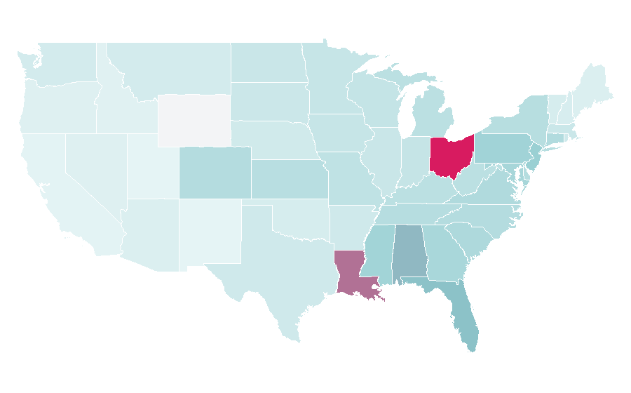Affinity by region — Jameis Winston, United States