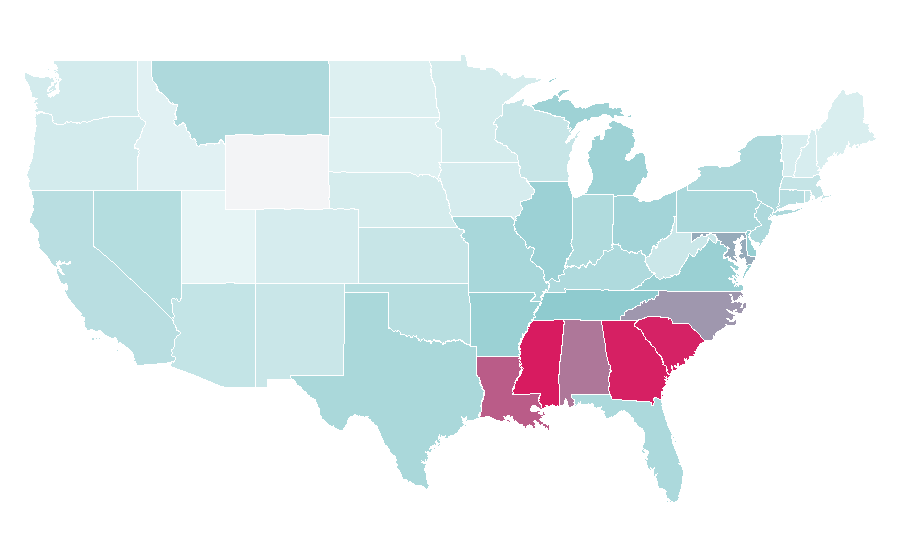 Affinity by region — James Brown, United States