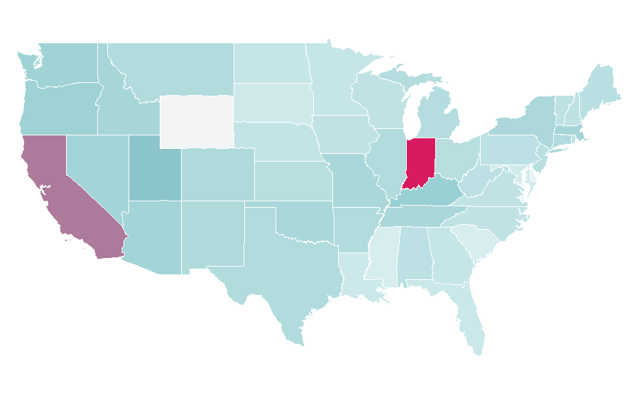 Affinity by region — James Dean, United States