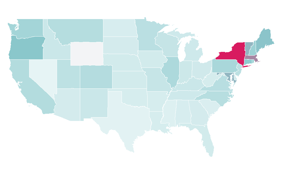 Affinity by region — James Joyce, United States