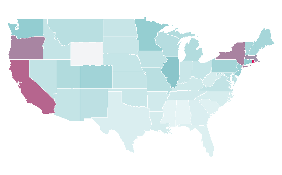 Affinity by region — James L. Brooks, United States