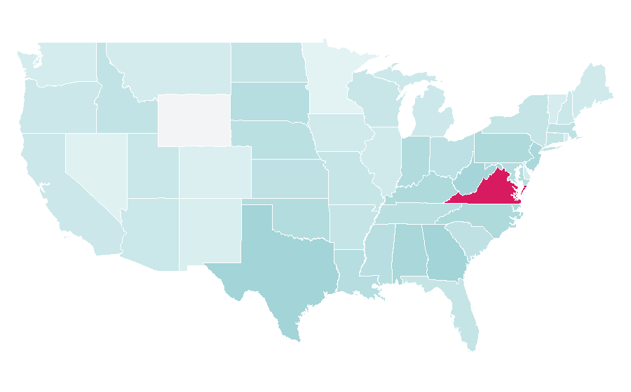 Affinity by region — James Madison, United States