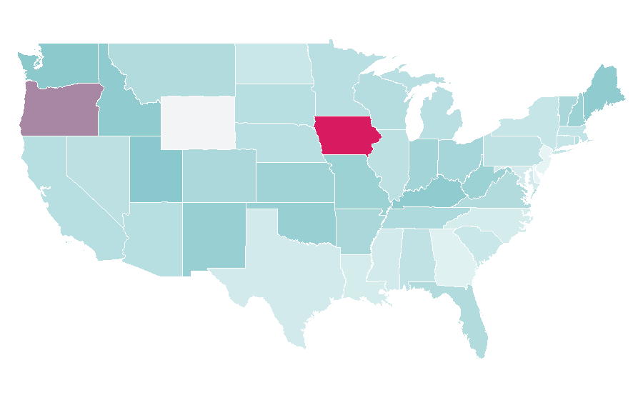 Affinity by region — James T. Kirk, United States