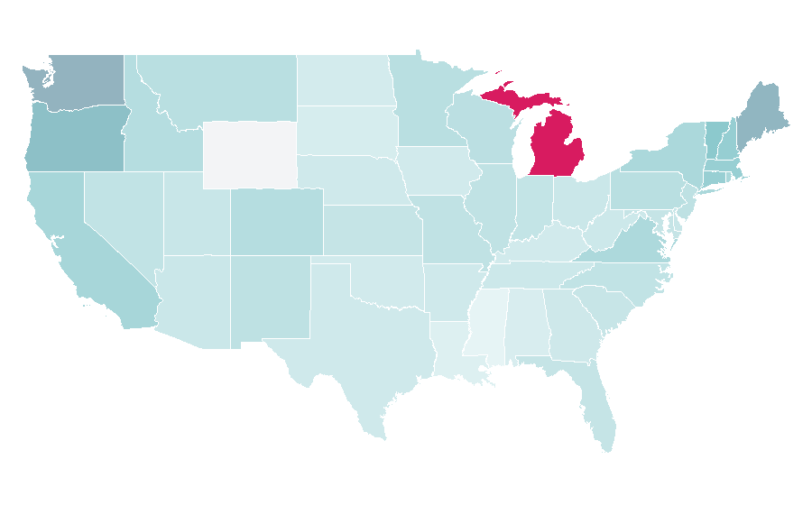 Affinity by region — Jamie Oliver, United States