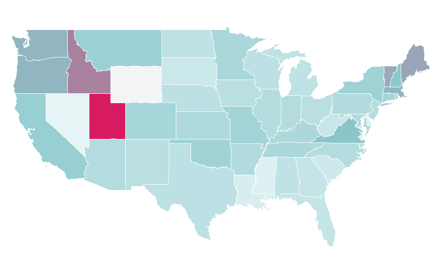 Affinity by region — Jane Austen, United States
