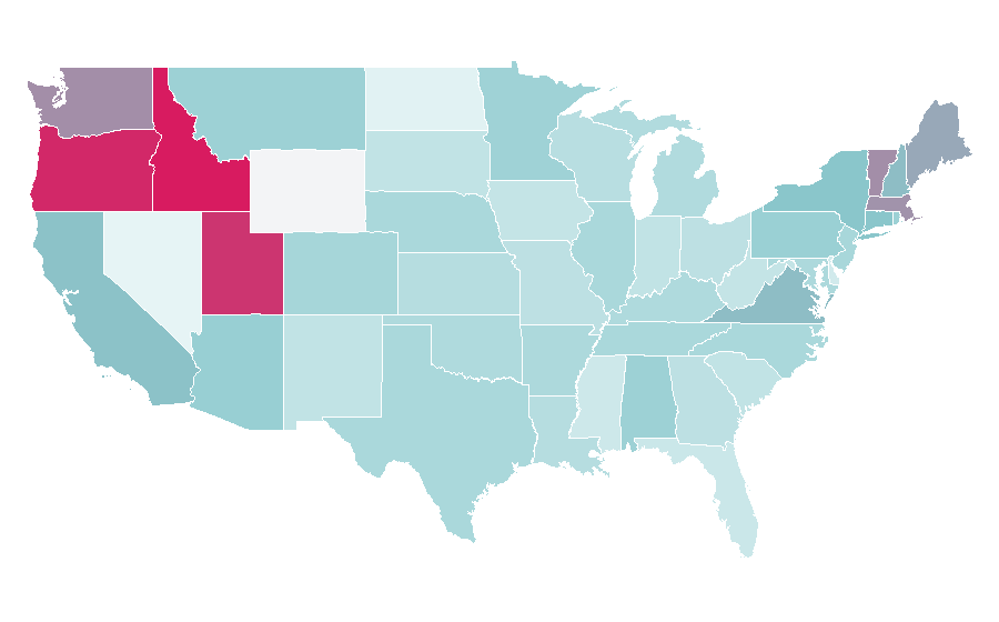 Affinity by region — Jane Eyre, United States