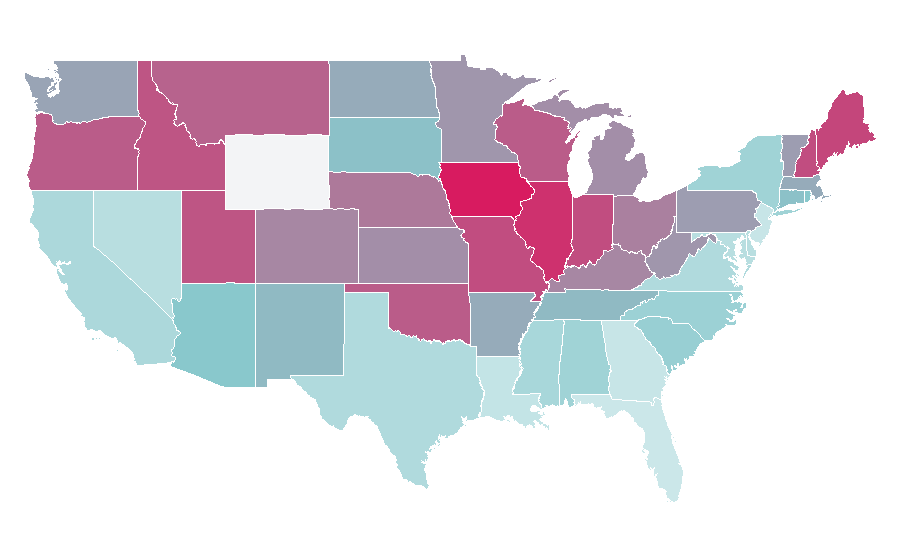 Affinity by region — Jane Lynch, United States