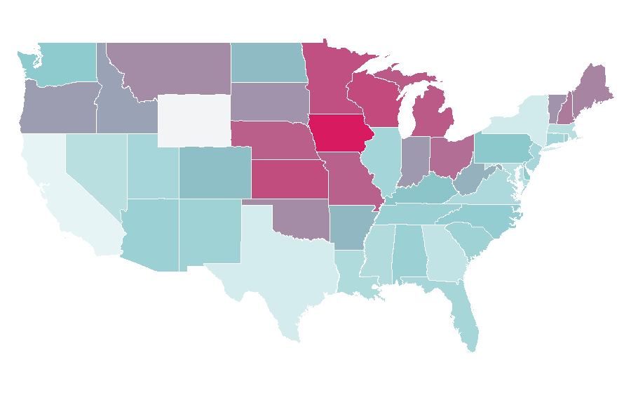Affinity by region — Janet Evanovich, United States