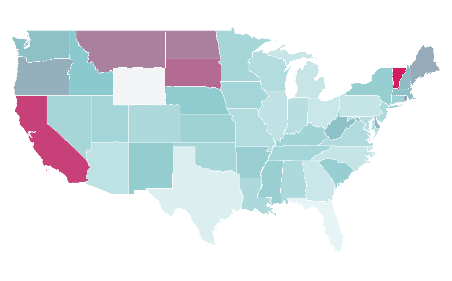Affinity by region — Japanese literature, United States